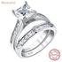 Vixonna Women's Moissanite Wedding Ring Set 925 Silver Princess Cut