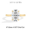 Vixonna Women's Oval Cut Moissanite Engagement Ring 925 Silver D Color VVS1