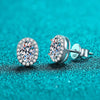 Vixonna Women's Oval Cut Moissanite Stud Earrings 925 Silver D Color VVS1
