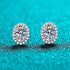 Vixonna Women's Oval Cut Moissanite Stud Earrings 925 Silver D Color VVS1