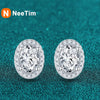 Vixonna Women's Oval Cut Moissanite Stud Earrings 925 Silver D Color VVS1