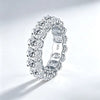 Vixonna Women's Oval Cut Moissanite Wedding Eternity Band 925 Silver D Color