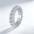 Vixonna Women's Oval Cut Moissanite Wedding Eternity Band 925 Silver D Color