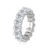 Vixonna Women's Oval Cut Moissanite Wedding Eternity Band 925 Silver D Color