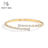 Vixonna Women's Pear Cut Moissanite Open Bangle 925 Silver D Color VVS1