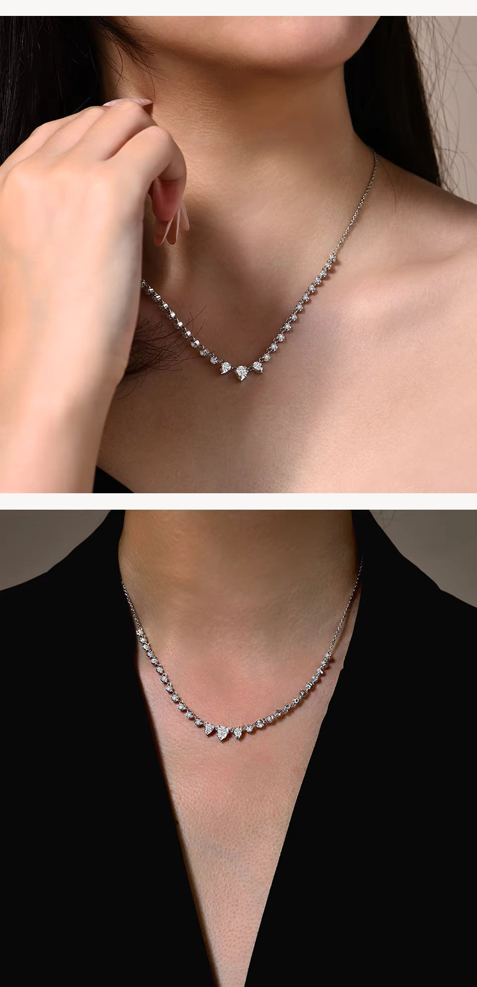 Vixonna Women's Pear Cut Moissanite Pendant Necklace 925 Silver D Color VVS1