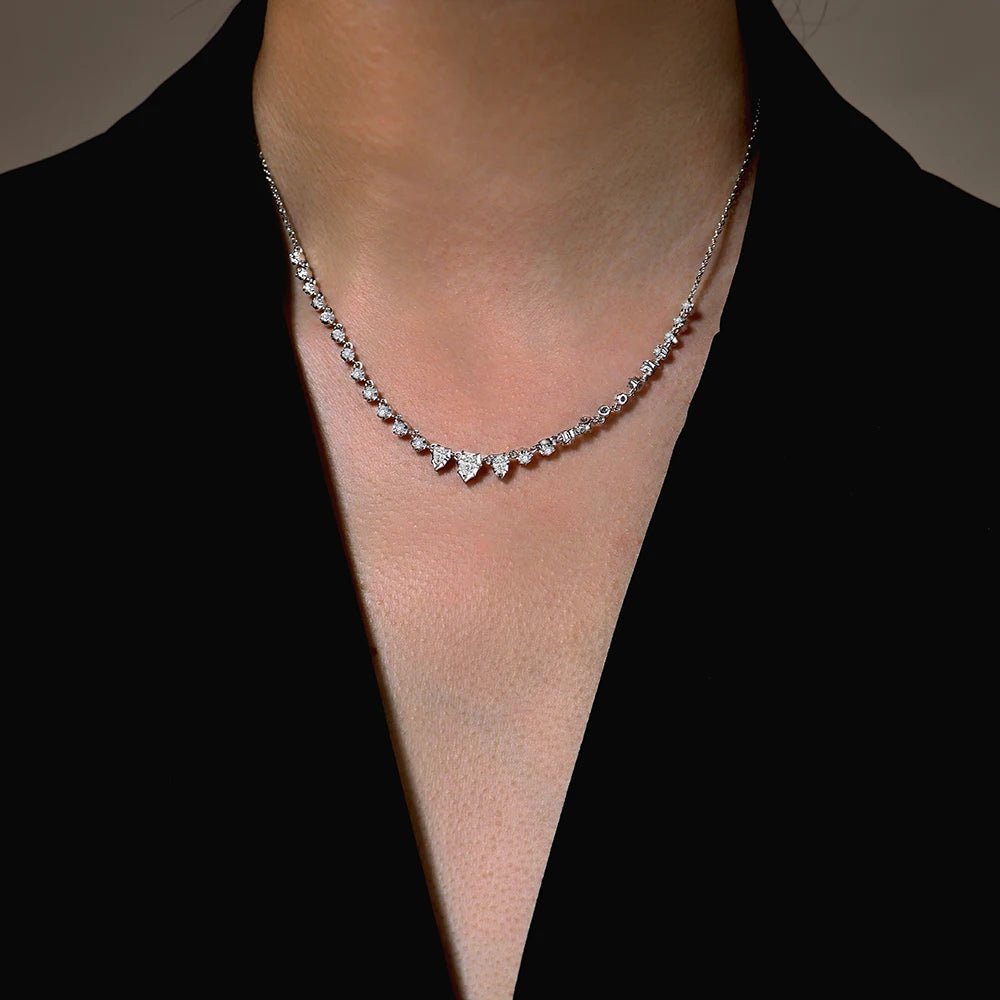 Vixonna Women's Pear Cut Moissanite Pendant Necklace 925 Silver D Color VVS1