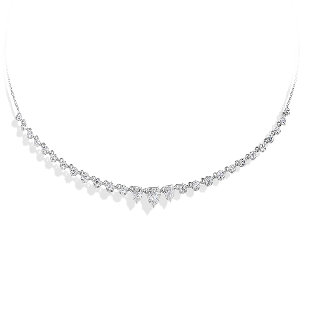 Vixonna Women's Pear Cut Moissanite Pendant Necklace 925 Silver D Color VVS1