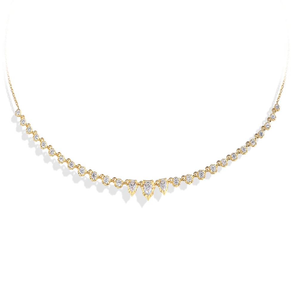 Vixonna Women's Pear Cut Moissanite Pendant Necklace 925 Silver D Color VVS1