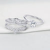Vixonna Women's Round Cut Bridal Wedding Ring Set 925 Silver 1.8ct