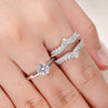Vixonna Women's Round Cut Bridal Wedding Ring Set 925 Silver 1.8ct