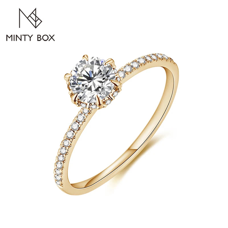 Vixonna Women's Round Cut Moissanite Ring 925 Silver D Color VVS1