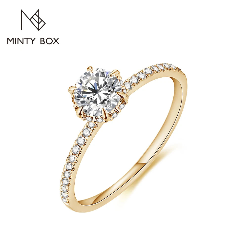 Vixonna Women's Round Cut Moissanite Ring 925 Silver D Color VVS1