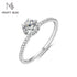 Vixonna Women's Round Cut Moissanite Ring 925 Silver D Color VVS1
