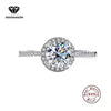 Vixonna Women's Round Moissanite Wedding Ring 925 Silver D Color