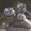 Vixonna Women's Round Moissanite Wedding Ring 925 Silver D Color