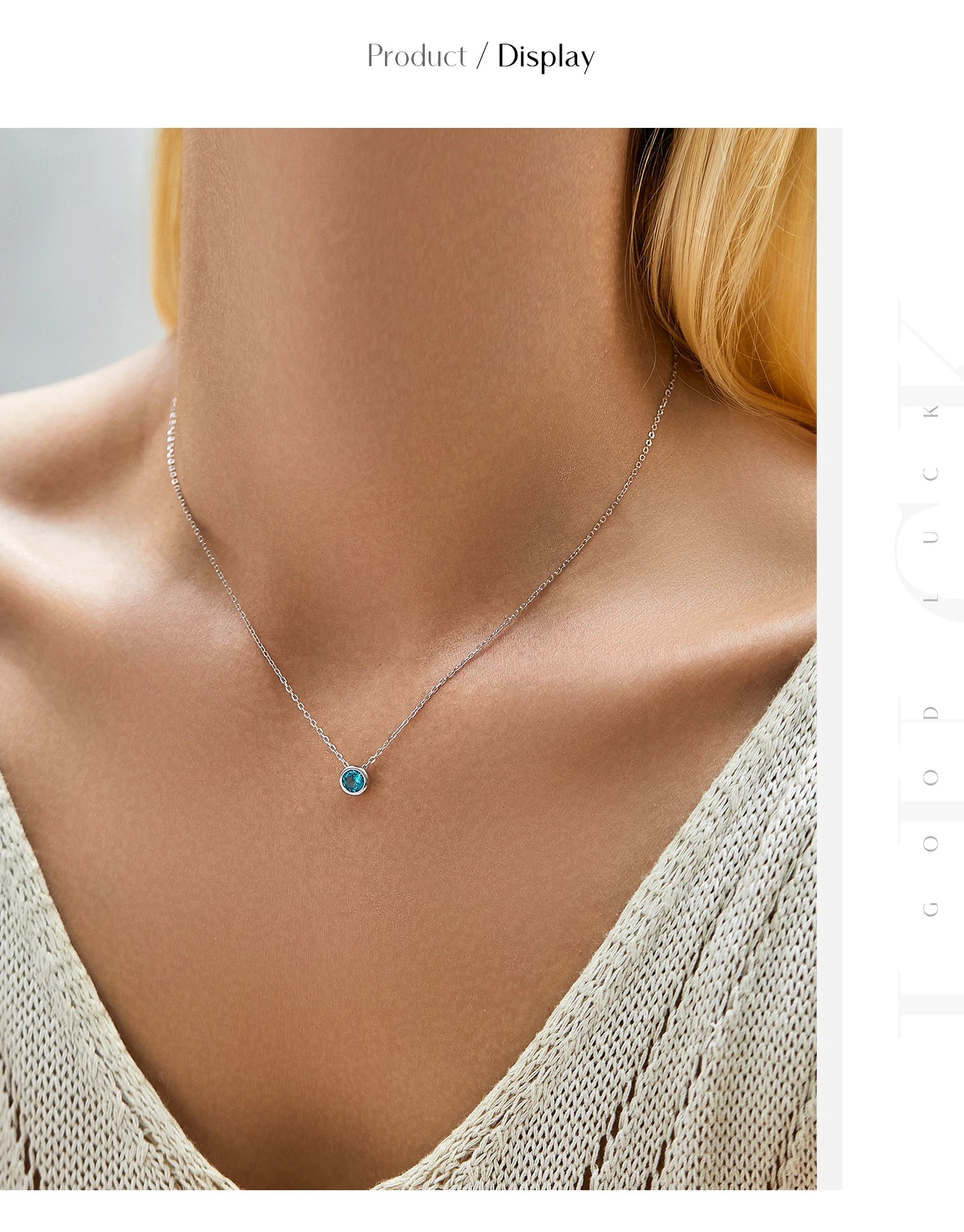 Vixonna Women's Round Zirconia Pendant Necklace 925 Silver White Gold