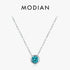 Vixonna Women's Round Zirconia Pendant Necklace 925 Silver White Gold