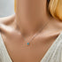 Vixonna Women's Round Zirconia Pendant Necklace 925 Silver White Gold