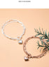 Vixonna Women's Sweet Hearts Double Layer Chain Link Bracelet 925 Silver