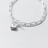 Vixonna Women's Sweet Hearts Double Layer Chain Link Bracelet 925 Silver