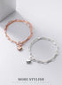Vixonna Women's Sweet Hearts Double Layer Chain Link Bracelet 925 Silver