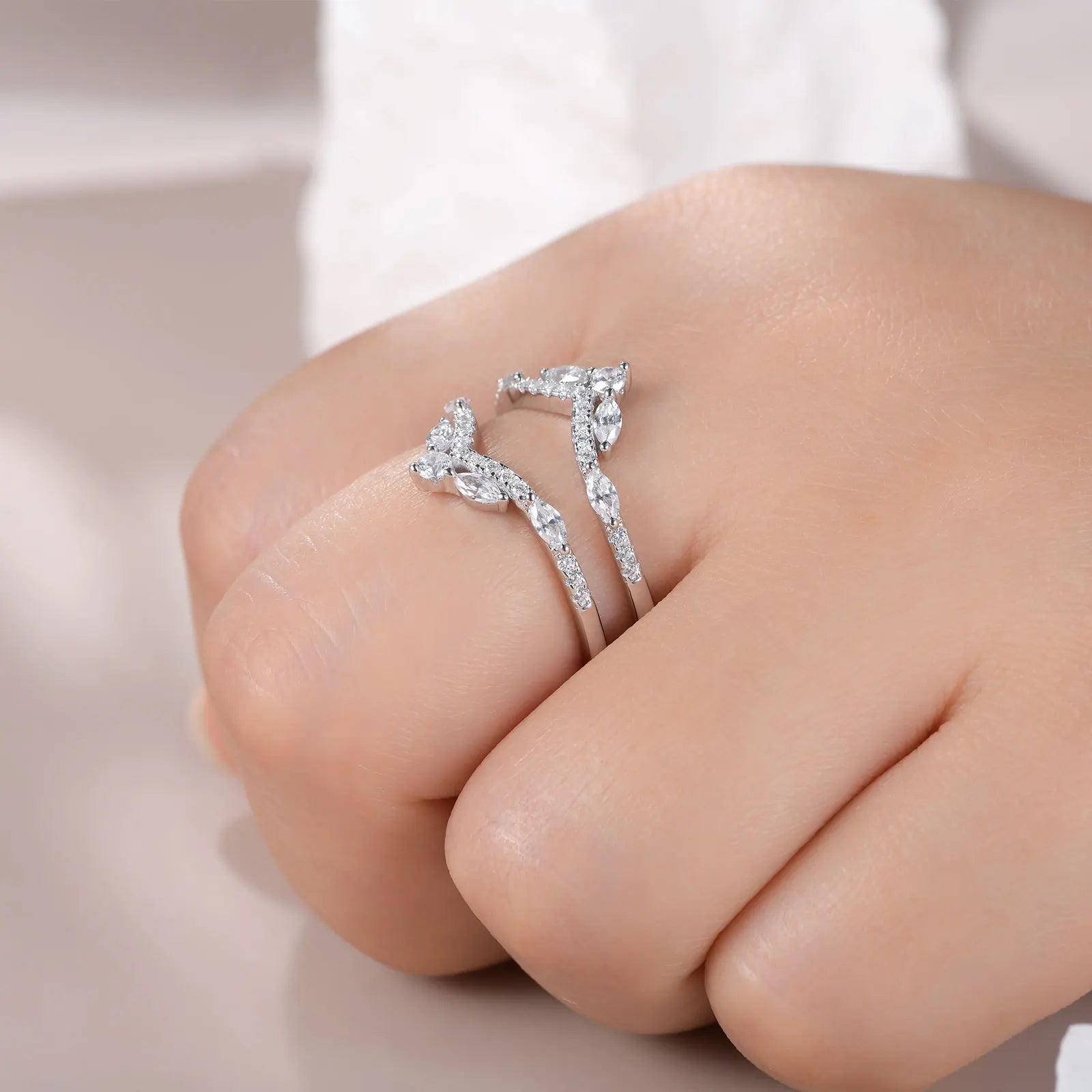 Vixonna Women's Wedding Ring Enhancer Crown Guard Band 925 Silver