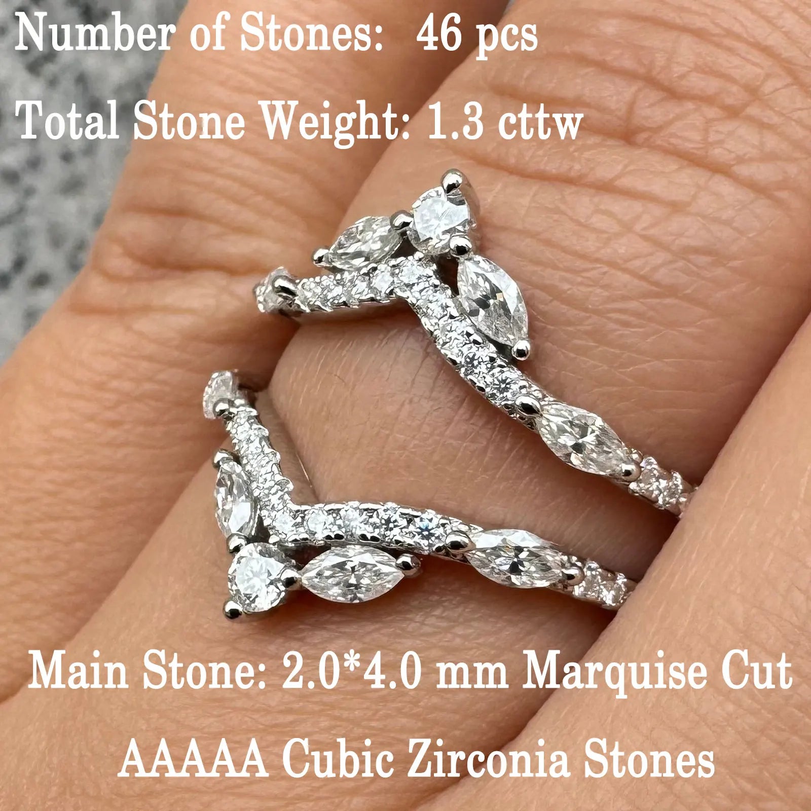 Vixonna Women's Wedding Ring Enhancer Crown Guard Band 925 Silver