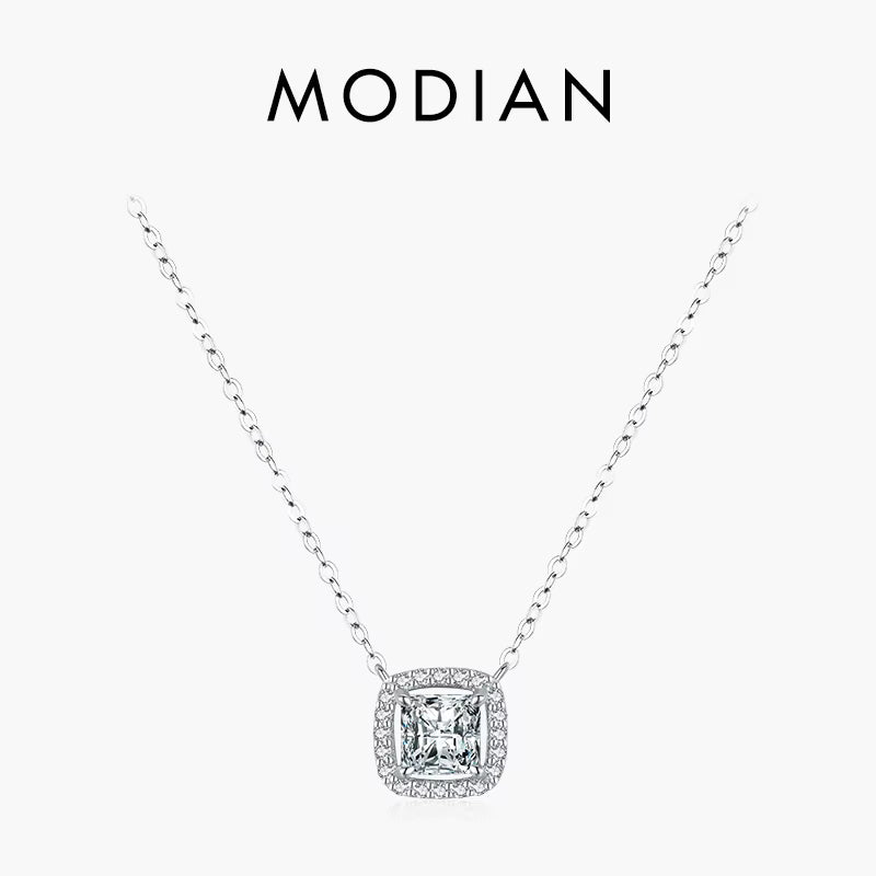 Vixonna Women's Zirconia Pendant Chain Necklace 925 Silver Clear