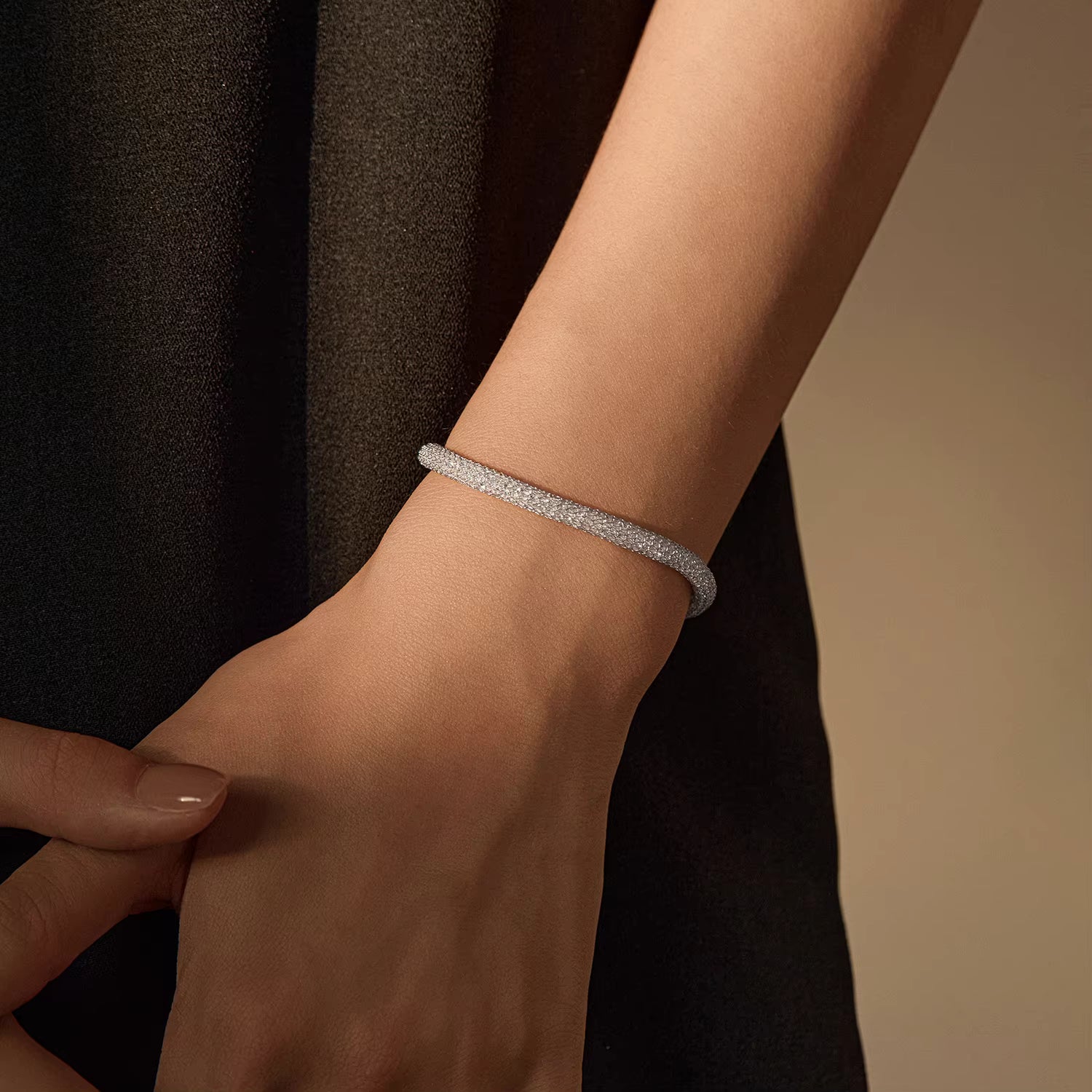 Vixonna Women's Zirconia Weave Bracelet 925 Silver Reticular